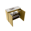 MONDIAZ TURE-DLUX 60cm toiletmeubel Oro. EDEN wastafel Glace positie links. Zonder kraangat. SW1103428