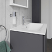 Duravit Me by starck wastafel 63x49cm 1 kraangat met overloop wit + Duravit XBase Wastafelonderkast 60x47.5x44cm 1 lade Standaard greep met softclose spaanplaat Grafiet Mat SHOWROOMMODEL SHOW19148