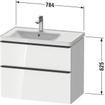 Duravit D-Neo wastafelonderkast 78.4x62.5x45.2cm 2 lades Betongrijs Mat SW641157