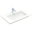 Villeroy en Boch Venticello meubelwastafel met 1 kraangat doorgestoken 80x50cm (geschikt voor 3 kraangaten) met overloop ceramic+ wit 1025139