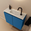 MONDIAZ TURE-DLUX 60cm toiletmeubel Jeans. EDEN wastafel Opalo positie midden. Met 1 kraangat. SW1105212