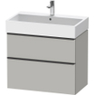 Duravit D-Neo wastafelonderkast 78.4x62.5x44.2cm 2 lades Betongrijs Mat SW641445