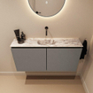MONDIAZ TURE-DLUX 100cm toiletmeubel Smoke. EDEN wastafel Glace positie midden. Zonder kraangat. SW1103581