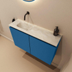 MONDIAZ TURE-DLUX 80cm toiletmeubel Jeans. EDEN wastafel Ostra positie links. Zonder kraangat. SW1104882