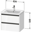 Duravit Ketho 2 wastafelonderbouwkast met 2 laden 63.4x45.5x54.9cm met grepen antraciet betongrijs mat SW771874