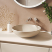 Villeroy & Boch Loop & friends opzetwastafel 42cm rond met overloop CeramicPlus almond SW644130