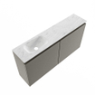 MONDIAZ TURE-DLUX 100cm toiletmeubel Smoke. EDEN wastafel Opalo positie links. Zonder kraangat. SW1104634