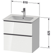 Duravit D-Neo wastafelonderkast 61x62.5x46.2cm 2 lades Noten Mat SW640895