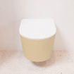 MONDIAZ LAVIE wandclosetpack - 36x53cm - diepspoel - rimless - Sand (beige) - softclose - quick-release - toiletzitting - Talc (offwhite) SW1208765