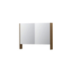 INK SPK3 Spiegelkast - 100x14x74cm - 2 deuren - dubbelzijdige Spiegel - open planchet - schakelaar en stopcontact - eiken Massief eiken Aqua SW440028