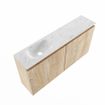 MONDIAZ TURE-DLUX 100cm toiletmeubel Washed Oak. EDEN wastafel Opalo positie links. Met 1 kraangat. SW1104652