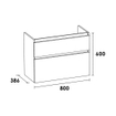 Saniclass Advance Small wastafelonderkast 80x39x60cm 2 softclose greeploze lades met 1 sifonuitsparing MFC Almond SW499295