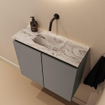MONDIAZ TURE-DLUX 60cm toiletmeubel Smoke. EDEN wastafel Glace positie midden. Zonder kraangat. SW1103540
