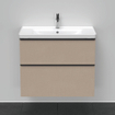 Duravit D-Neo wastafelonderkast 78.4x62.5x45.2cm 2 lades Linnen Mat SW641212