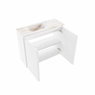 MONDIAZ TURE-DLUX 60cm toiletmeubel Talc. EDEN wastafel Frappe positie links. Met 1 kraangat. SW1102588