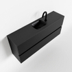 MONDIAZ ADA Toiletmeubel - 120x30x50cm - 1 kraangat - 2 lades - urban mat - wasbak midden - Solid surface - Zwart SW472879