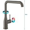 GROHE essence new Keukenkraan - l uitloop - hard graphite geborsteld SW97564