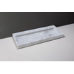 Forzalaqua Bellezza wastafel 120.5x51.5x9cm Rechthoek 2 kraangaten Natuursteen Carrara gepolijst SW230709