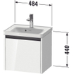 Duravit Ketho 2 wastafelonderbouwkast met 1 lade 48.4x37.5x44cm met greep antraciet basalt mat SW772207