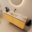 MONDIAZ TURE-DLUX 100cm toiletmeubel Ocher. EDEN wastafel Frappe positie midden. Zonder kraangat. SW1102892