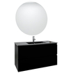 Adema Chaci Badkamermeubelset - 100x46x57cm - 1 keramische wasbak zwart - 1 kraangat - 2 lades - ronde spiegel met verlichting - mat zwart SW816293
