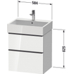 Duravit D-Neo wastafelonderkast 58.4x62.5x44.2cm 2 lades Betongrijs Mat SW641016