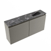 MONDIAZ TURE-DLUX 100cm toiletmeubel Smoke. EDEN wastafel Lava positie rechts. Met 1 kraangat. SW1104109