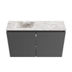 MONDIAZ TURE-DLUX 80cm toiletmeubel Dark Grey. EDEN wastafel Glace positie links. Zonder kraangat. SW1103249