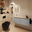 MONDIAZ TURE-DLUX 120cm toiletmeubel Plata. EDEN wastafel Frappe positie links. Zonder kraangat. SW1102944
