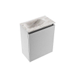 MONDIAZ TURE-DLUX 40cm toiletmeubel Plata. EDEN wastafel Glace positie links. Zonder kraangat. SW1103424