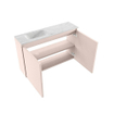 MONDIAZ TURE-DLUX 80cm toiletmeubel Rosee. EDEN wastafel Opalo positie links. Met 1 kraangat. SW1104491