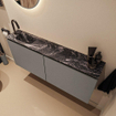 MONDIAZ TURE-DLUX 120cm toiletmeubel Smoke. EDEN wastafel Lava positie links. Met 1 kraangat. SW1104074