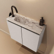 MONDIAZ TURE-DLUX 60cm toiletmeubel Linen. EDEN wastafel Glace positie links. Met 1 kraangat. SW1103320