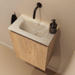 MONDIAZ TURE-DLUX 40cm toiletmeubel Washed Oak. EDEN wastafel Ostra positie midden. Zonder kraangat. SW1105116
