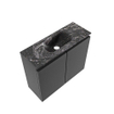 MONDIAZ TURE-DLUX 60cm toiletmeubel Dark Grey. EDEN wastafel Lava positie midden. Met 1 kraangat. SW1103762