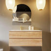 MONDIAZ VICA-DLUX Badkamermeubelset - 110cm - onderkast washed oak - 2 lades - inbouw wastafel cloud links - 1 kraangat - 60cm hoge versie - opalo SW1088392