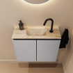 MONDIAZ TURE-DLUX 60cm toiletmeubel Plata. EDEN wastafel Frappe positie midden. Met 1 kraangat. SW1102959