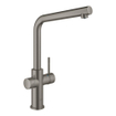 GROHE Blue Home Keukenkraan - L-Uitloop - 1-gats - filterfunctie - plat licht en bruisend water - hard graphite geborsteld SW354696