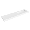 Mondiaz AVON Vrijhangende wastafel - 200cm - wasbak rechts - rand 12cm - Solid surface Talc SW436604
