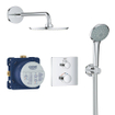 GROHE Grohtherm Perfect Regendoucheset - hoofdddouche 21cm - 2 functies handdouche rond 11cm - chroom SW236928