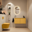 MONDIAZ TURE-DLUX 100cm toiletmeubel Ocher. EDEN wastafel Ostra positie links. Met 1 kraangat. SW1104938