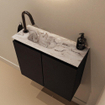 MONDIAZ TURE-DLUX 60cm toiletmeubel Urban. EDEN wastafel Glace positie links. Met 1 kraangat. SW1103126