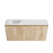 MONDIAZ TURE-DLUX 100cm toiletmeubel Washed Oak. EDEN wastafel Opalo positie links. Zonder kraangat. SW1104632