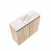 MONDIAZ TURE-DLUX 60cm toiletmeubel Washed Oak. EDEN wastafel Frappe positie midden. Zonder kraangat. SW1103055