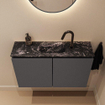 MONDIAZ TURE-DLUX 80cm toiletmeubel Dark Grey. EDEN wastafel Lava positie midden. Met 1 kraangat. SW1103743