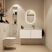 MONDIAZ TURE-DLUX 120cm toiletmeubel Talc. EDEN wastafel Ostra positie midden. Met 1 kraangat. SW1104665
