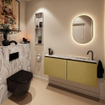 MONDIAZ TURE-DLUX 120cm toiletmeubel Oro. EDEN wastafel Glace positie rechts. Met 1 kraangat. SW1103456