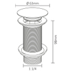 Differnz Mix & Match Afvoerplug Pop-up design large koper SW705443