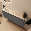 MONDIAZ TURE-DLUX 120cm toiletmeubel Dark Grey. EDEN wastafel Frappe positie links. Met 1 kraangat. SW1102723