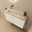 MONDIAZ TURE-DLUX 80cm toiletmeubel Talc. EDEN wastafel Frappe positie links. Zonder kraangat. SW1102595